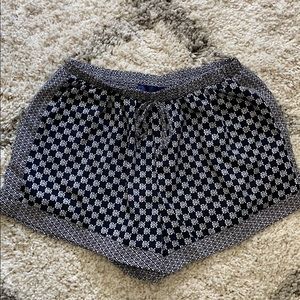 Navy Patterned Polyester Boutique Lined Shorts